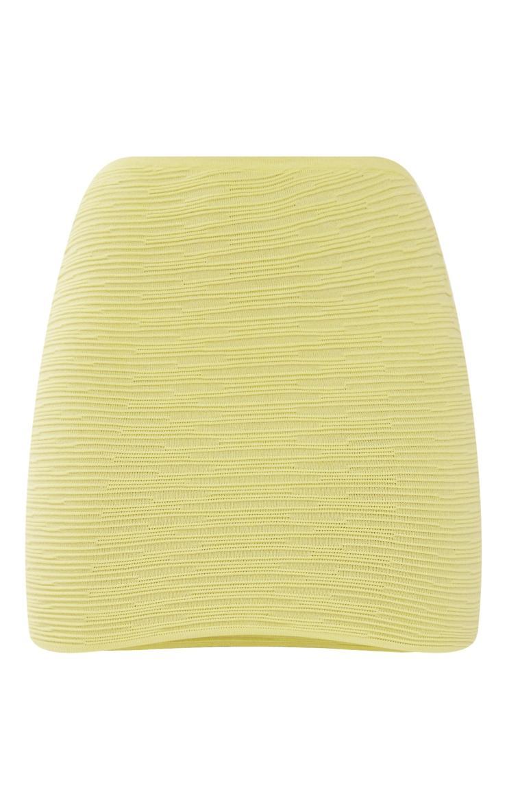 Lemon Textured Knit Side Tie Mini Skirt Product Image