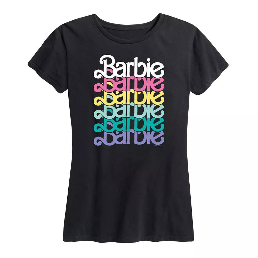 Women's Barbie Logo Stacked Spring Graphic Tee,  Product Image