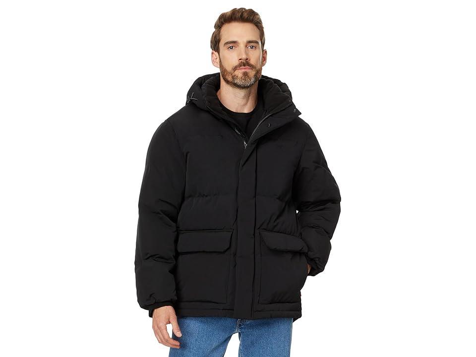 Men's Levi's® Heavyweight Hooded Puffer Parka Coat, Size: Large, Black Product Image