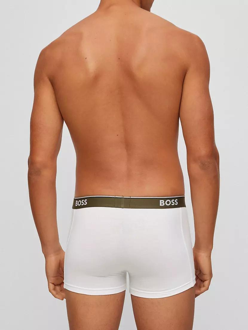 Three-Pack Of Stretch-Cotton Trunks With Logo Waistbands Product Image