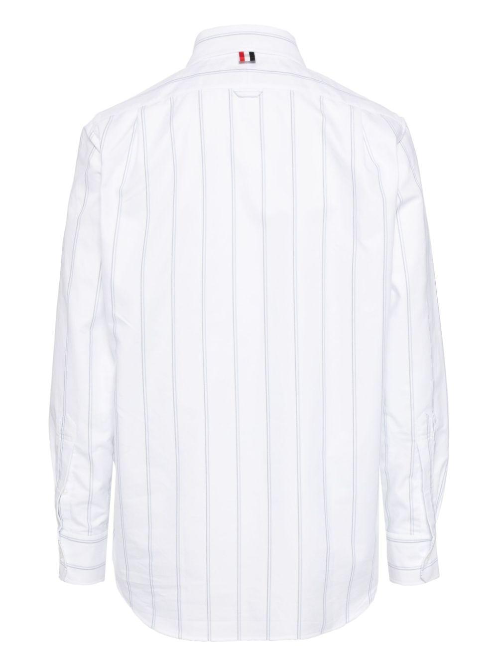 THOM BROWNE Floral-embroidered Poplin Shirt In Weiss Product Image