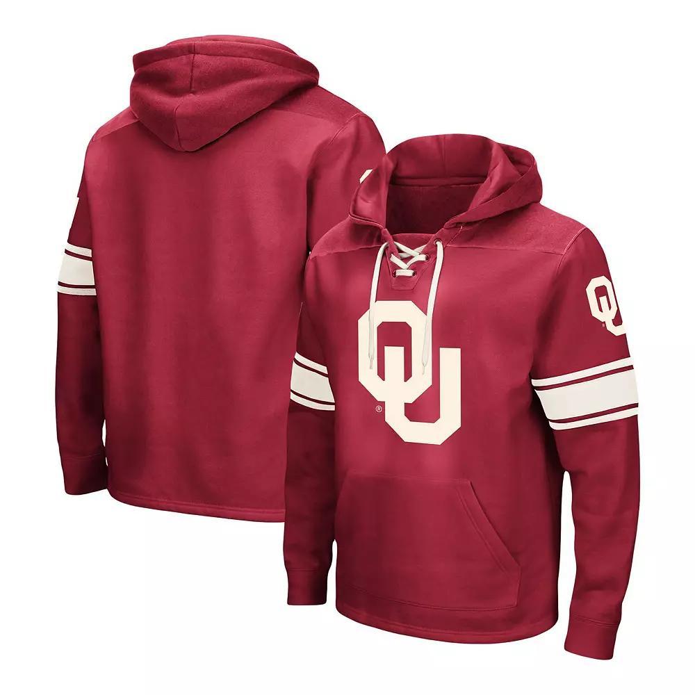 Men's Colosseum Crimson Oklahoma Sooners Big & Tall Hockey Lace-Up Pullover Hoodie,  Product Image