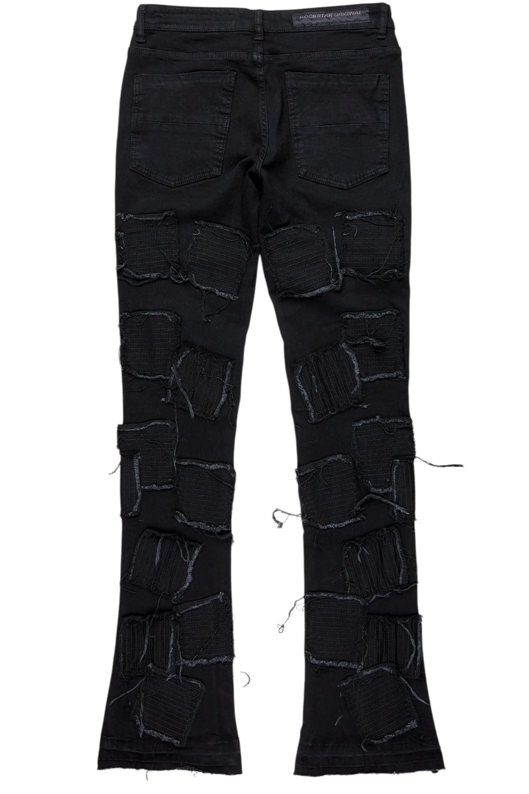 Gawel Jet Black Stacked Flare Jean Male Product Image