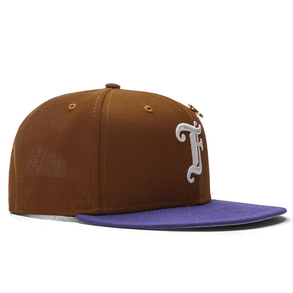 Feature x New Era Old English F Snapback - Peanut/New Orchid Male Product Image