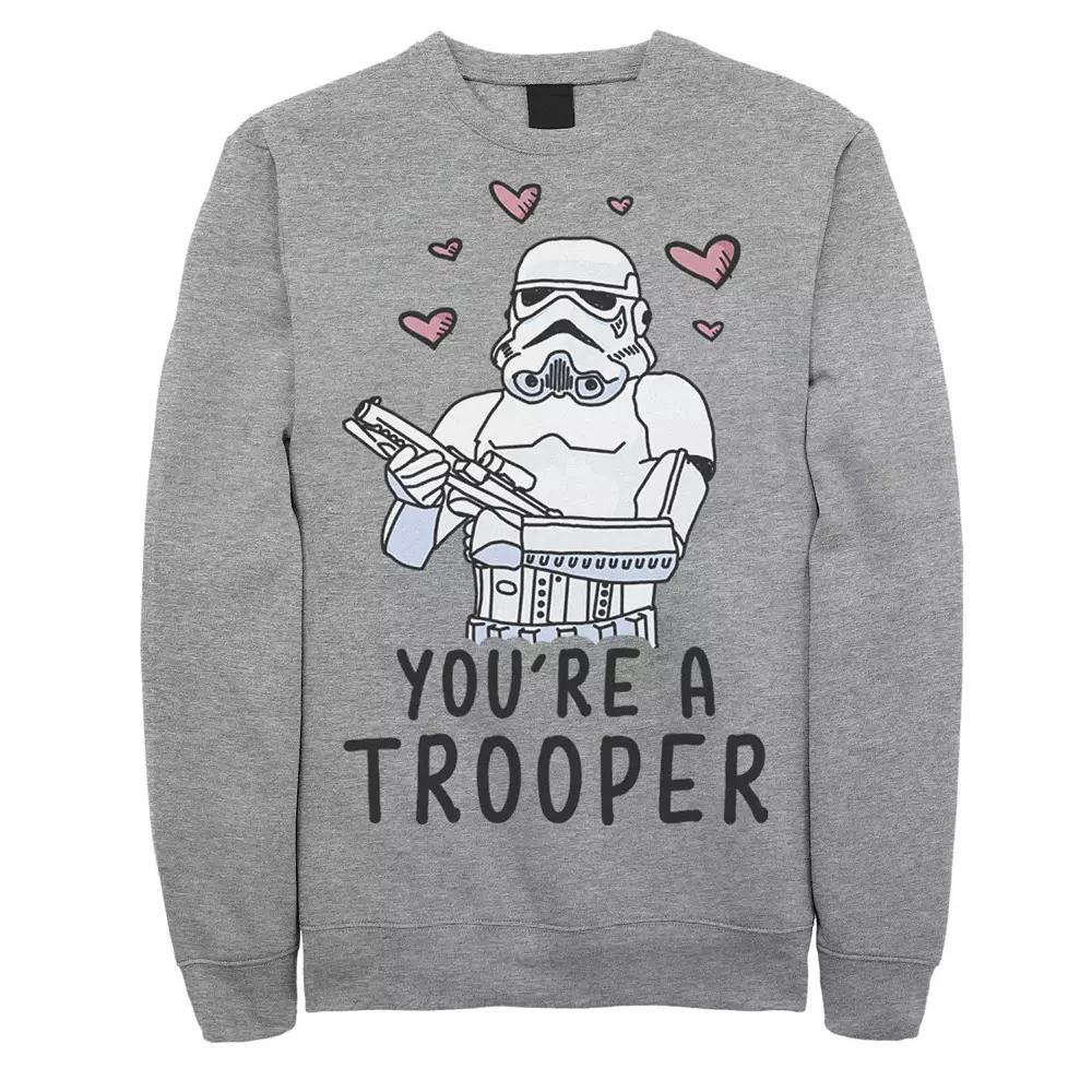 Men's Star Wars "You're A Trooper" Floating Hearts Sweatshirt, Size: Large, Athletic Grey Product Image