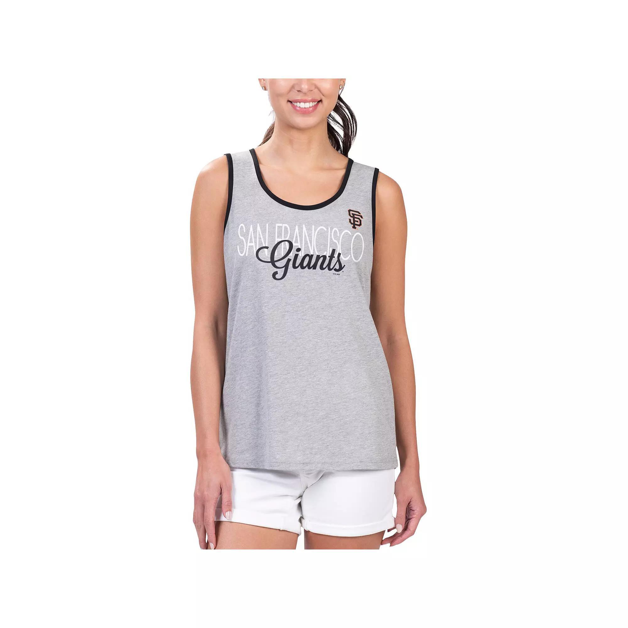 Women's G-III 4Her by Carl Banks Gray San Francisco Giants Fastest Lap Tank Top,  Product Image