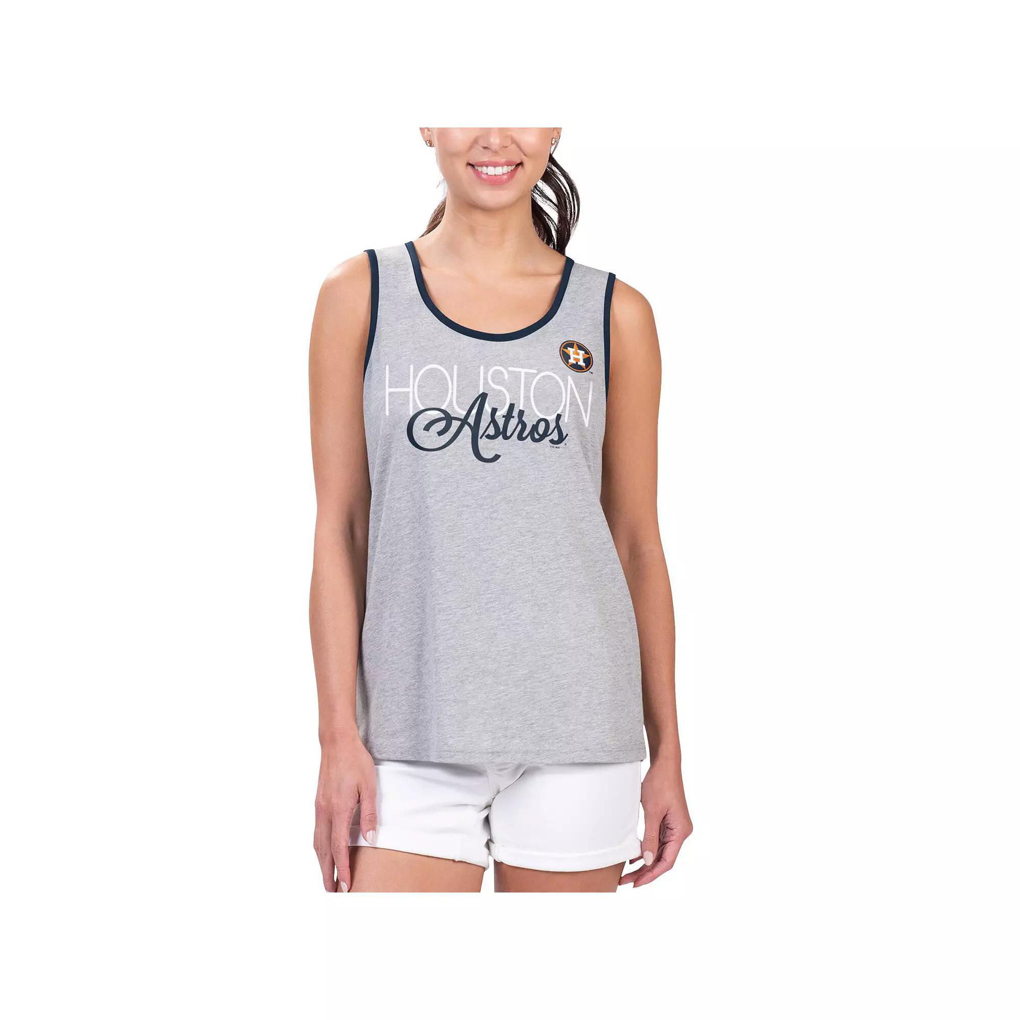 Women's G-III 4Her by Carl Banks Gray Houston Astros Fastest Lap Tank Top,  Product Image