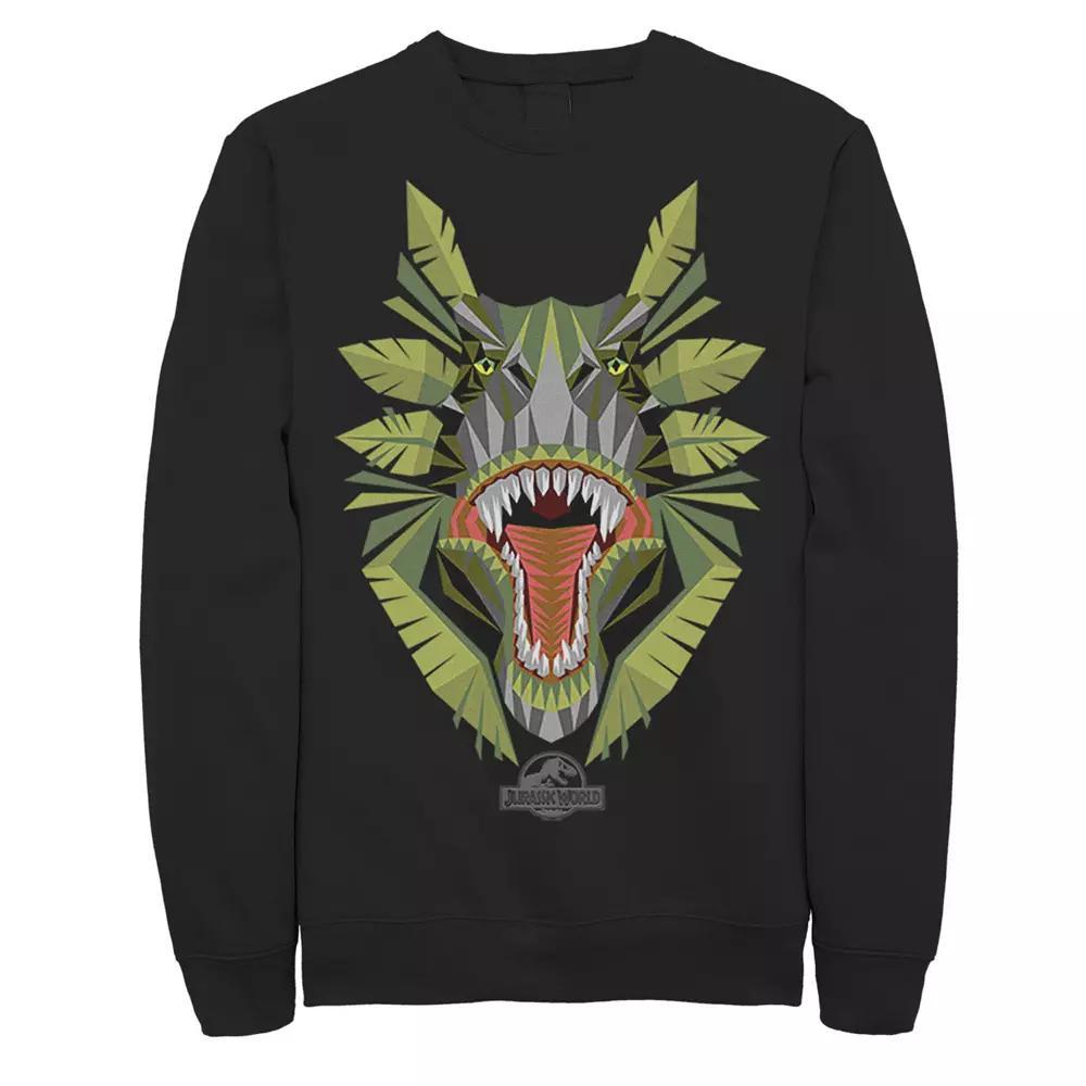 Men's Jurassic World Tikisaur Leaf Face Roar Fleece Pullover, Size: XXL, Black Product Image