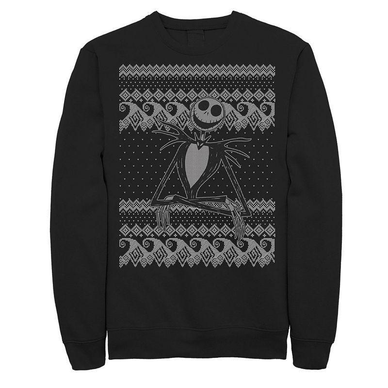 Disney's The Nightmare Before Christmas Jack Ugly Pattern Men's Sweatshirt, Size: XXL, Black Product Image