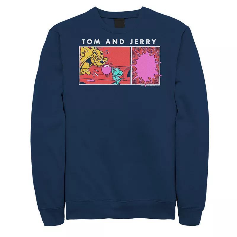 Big & Tall Tom and Jerry Bubble Gum Scene Portrait Panel Graphic Fleece, Men's,  Product Image