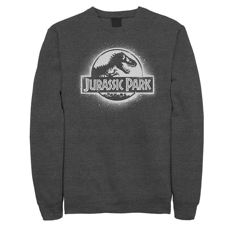 Men's Jurassic Park All White Spray Paint Stencil Movie Logo Sweashirt,  Product Image