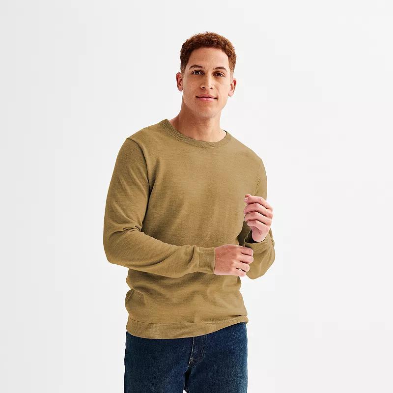 Mens Apt. 9 Merino Blend Crewneck Sweater Light Blue Grey Product Image