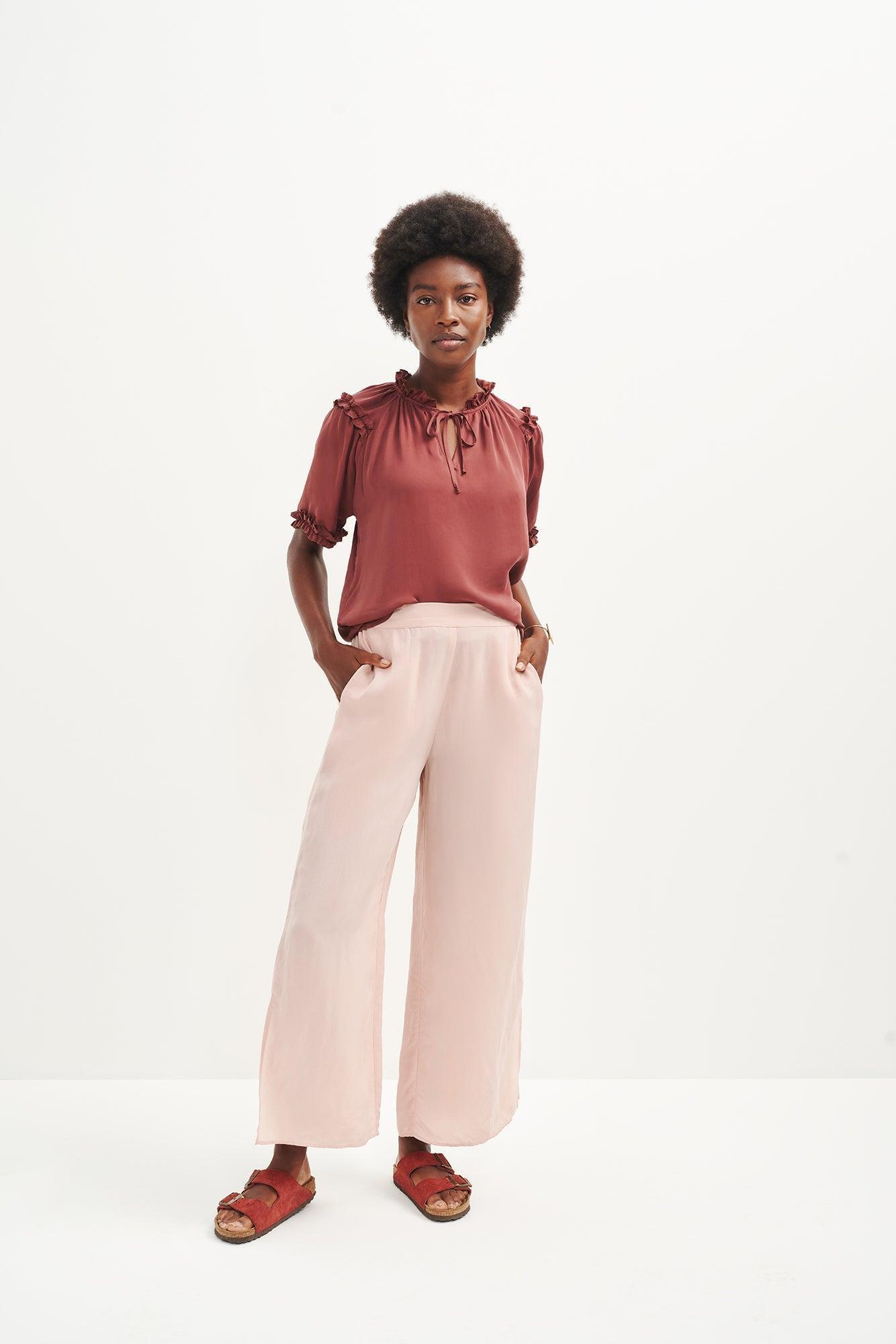 Zuri Cupro Blouse - Earth - ReAmour Product Image