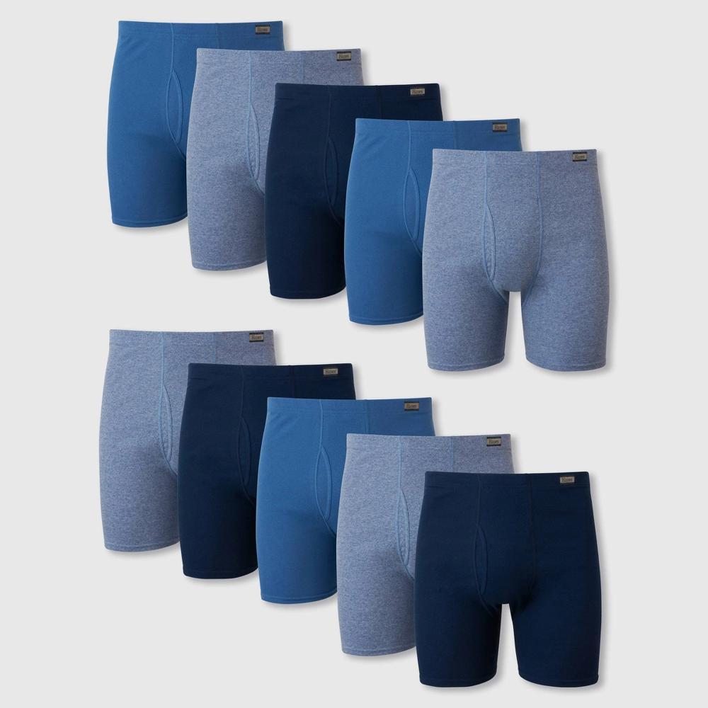 Hanes Mens Boxer Brief Super Value Pack, ComfortSoft Waistband, Assorted Blues, 10-Pack XL Product Image