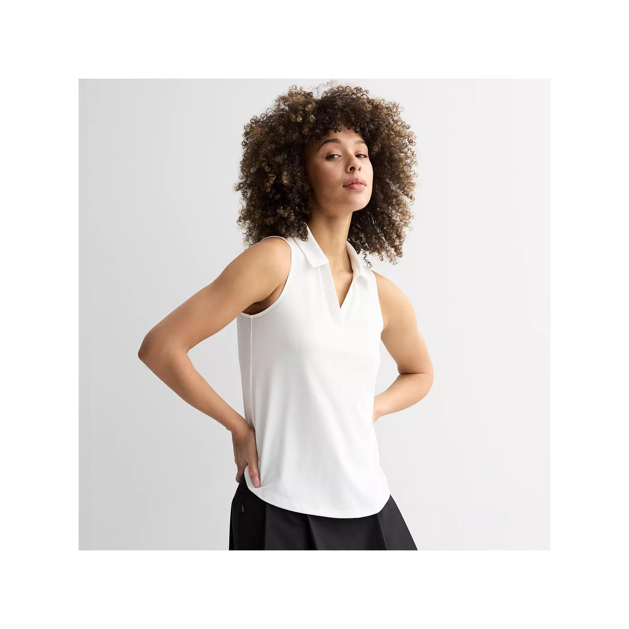 Women's Tek Gear® Mesh Polo Tank Top, Size: Medium, Modern White Product Image