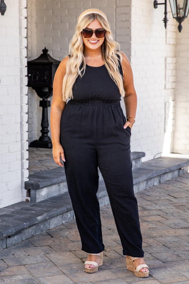 Seeing You Again Black Gauze Jumpsuit FINAL SALE Product Image