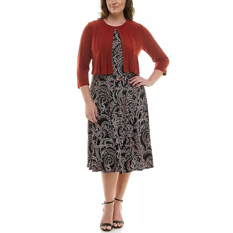 Womens Danny & Nicole 2-pc. Cardigan & Patterned Dress Set Product Image