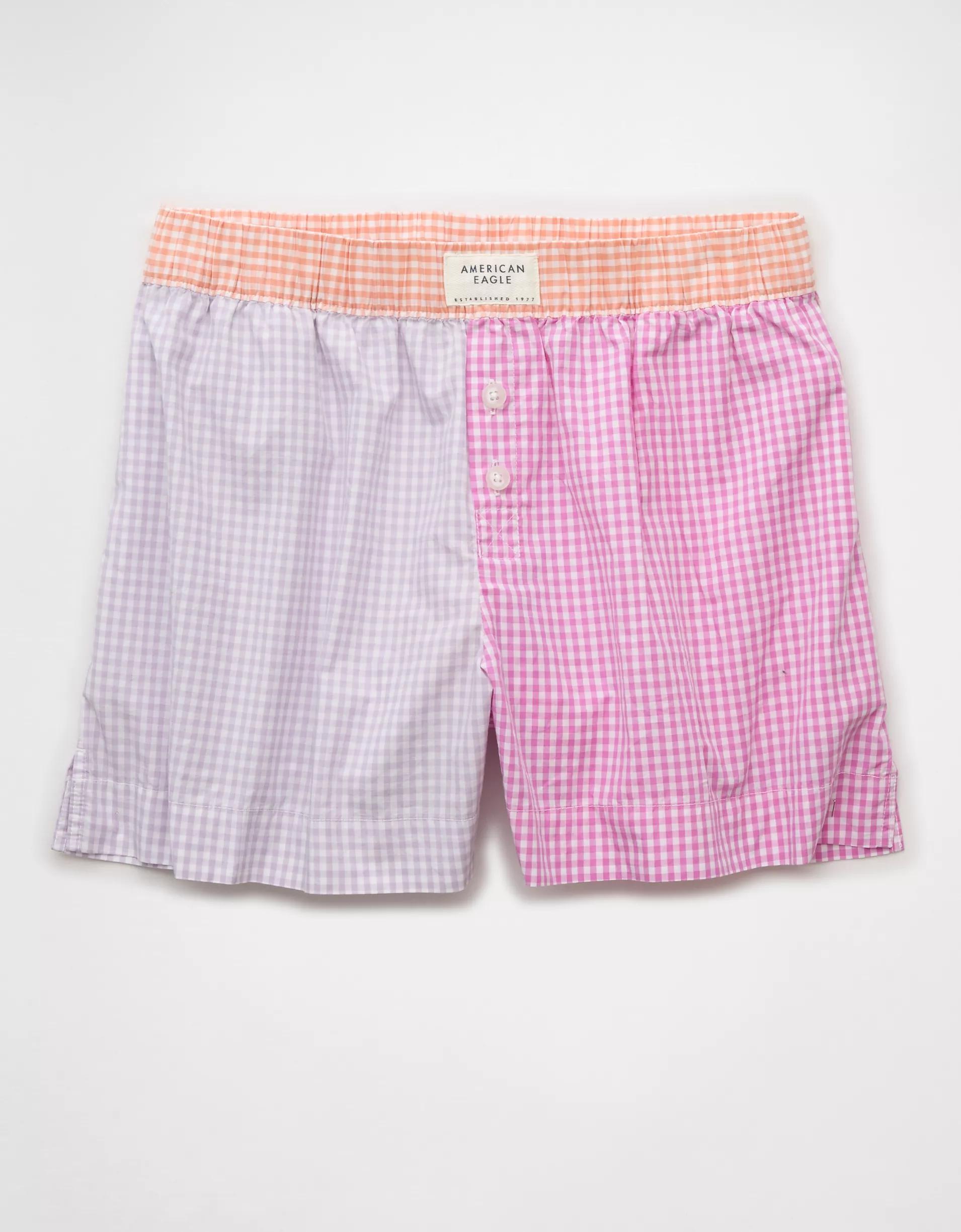 AE Gingham Colorblock Boxer Sleep Short Product Image