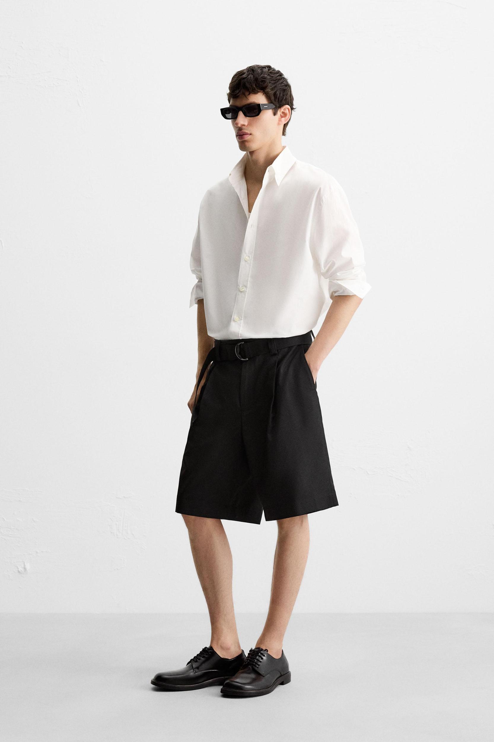 BELTED WIDE FIT BERMUDA SHORTS Product Image