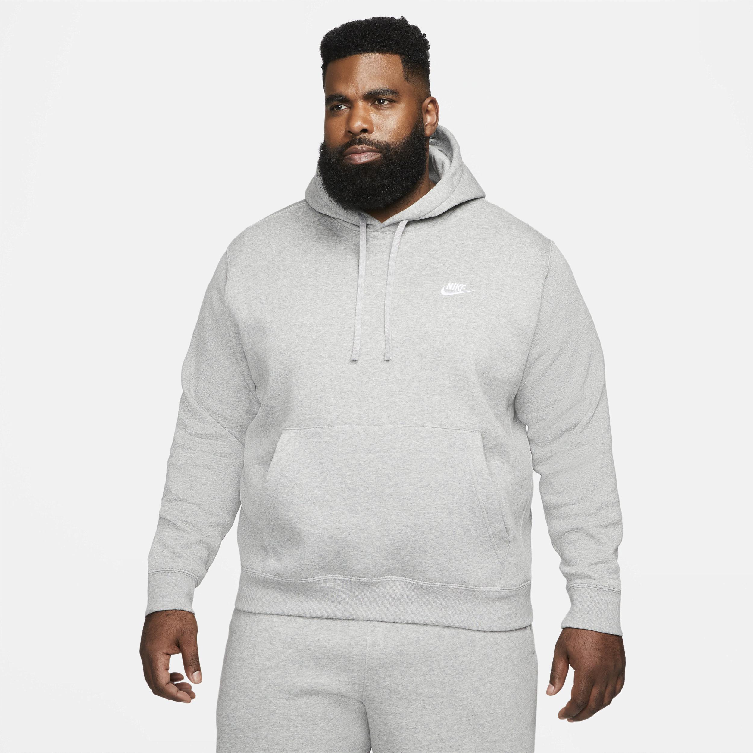 Men's Nike Sportswear Club Fleece Pullover Hoodie, Size: Medium, Grey Heather Product Image