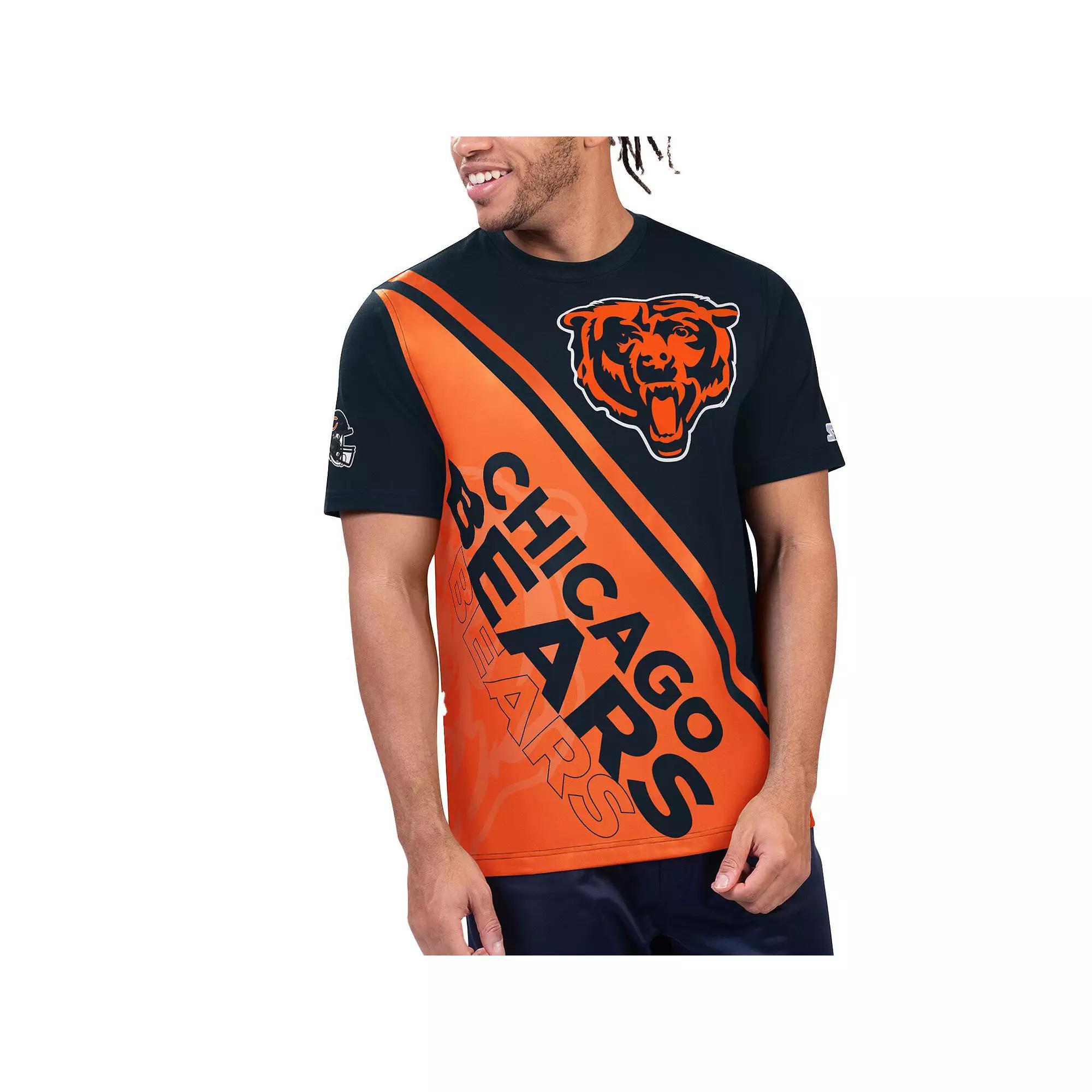 Mens Starter /Orange Chicago Bears Finish Line Extreme Graphic T-Shirt Blue Product Image