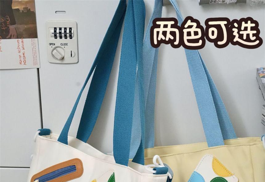 Applique Nylon Crossbody Tote Bag / Bag Charm / Set Product Image