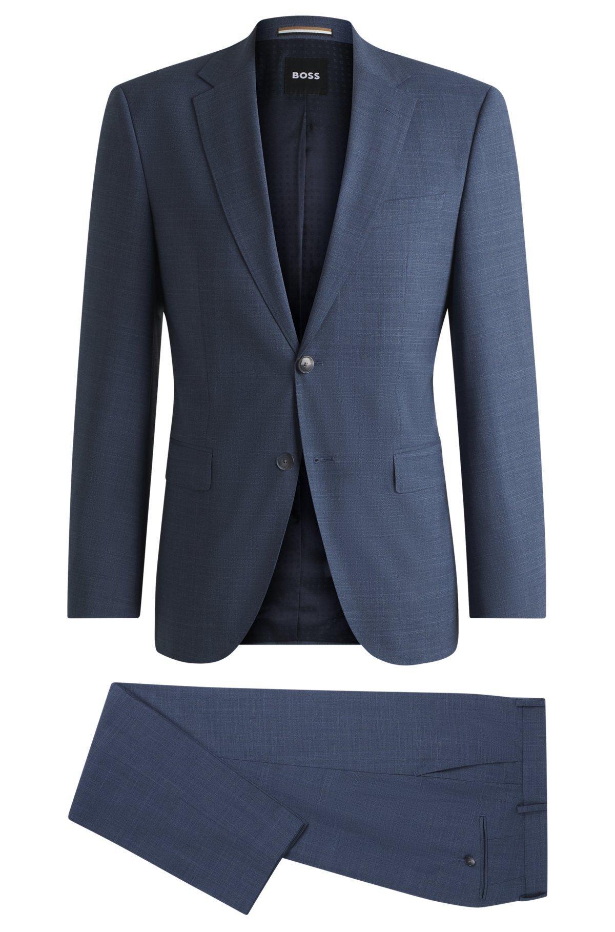 Regular-fit suit in patterned stretch cloth Product Image