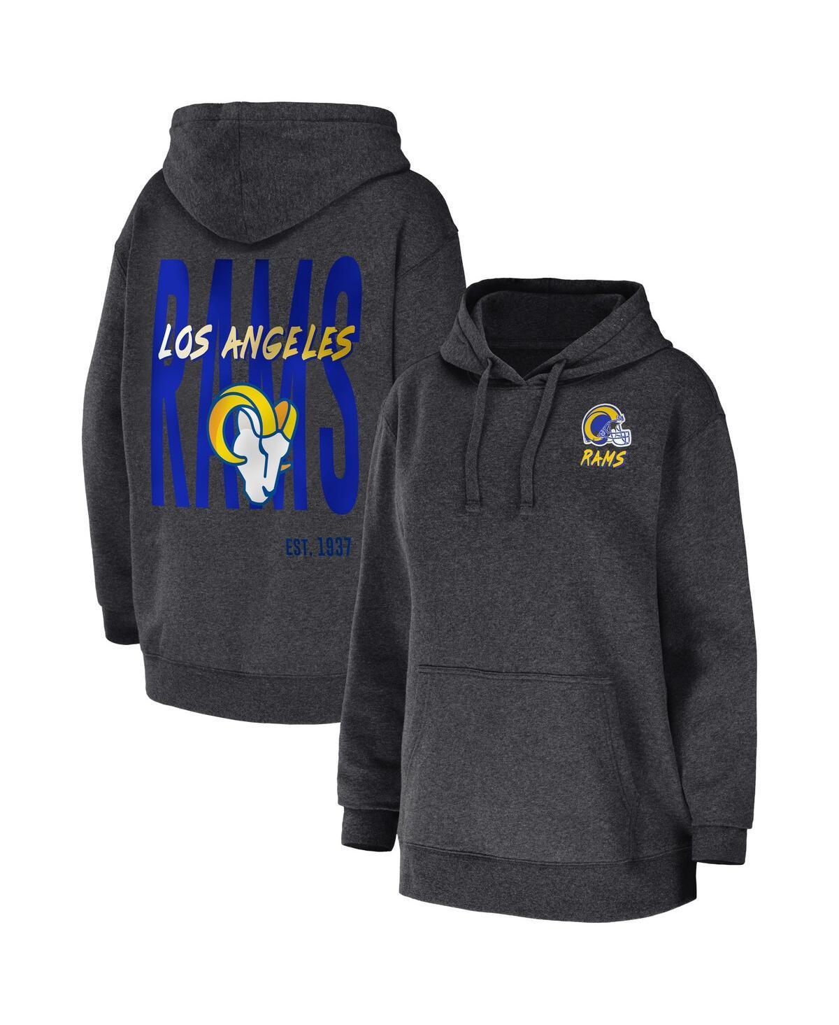 Womens WEAR by Erin Andrews Heather Charcoal Los Angeles Rams Fleece Pullover Hoodie Product Image