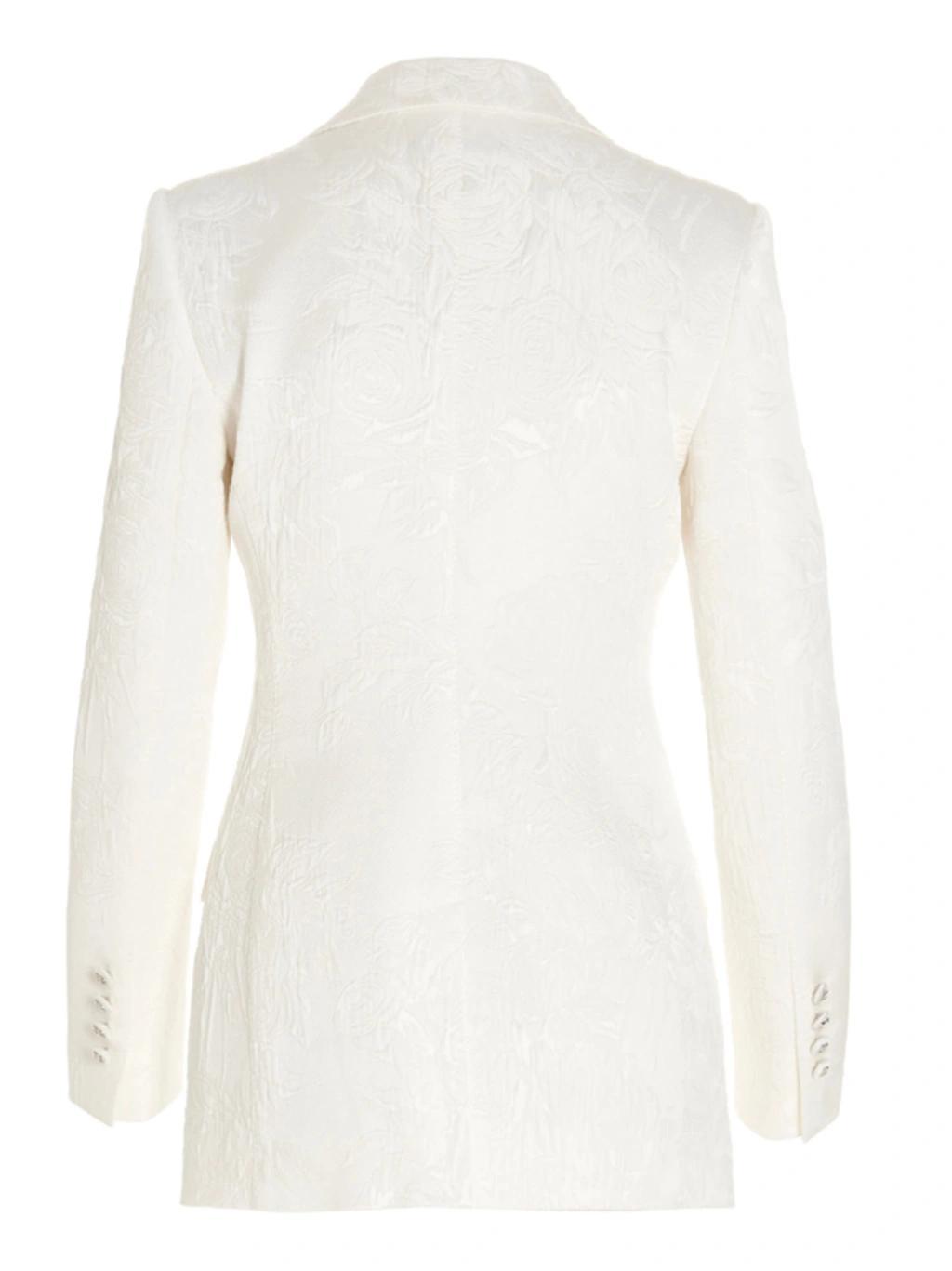 Turlington Floral Jacquard Blazer In White Product Image