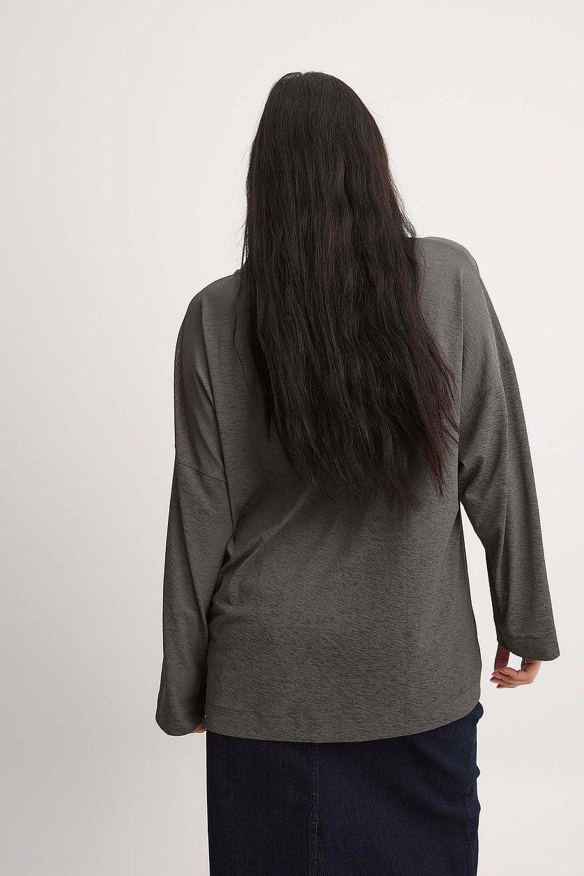 Oversized Sheer Long Sleeve Top Product Image