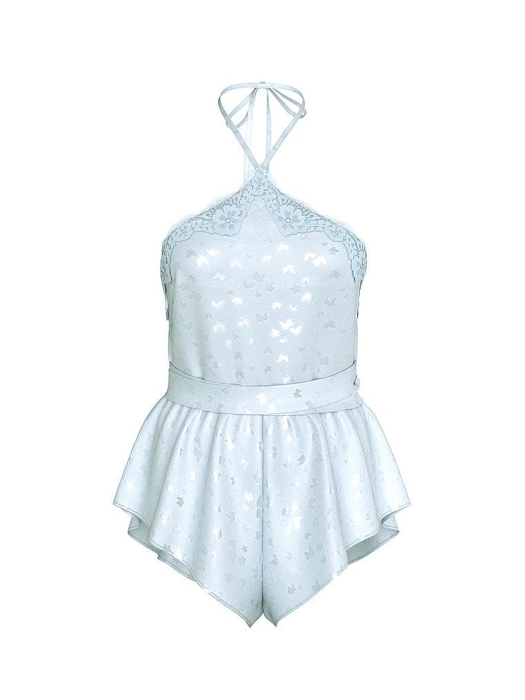 Tease Butterfly Satin Halter Flutter Romper Product Image