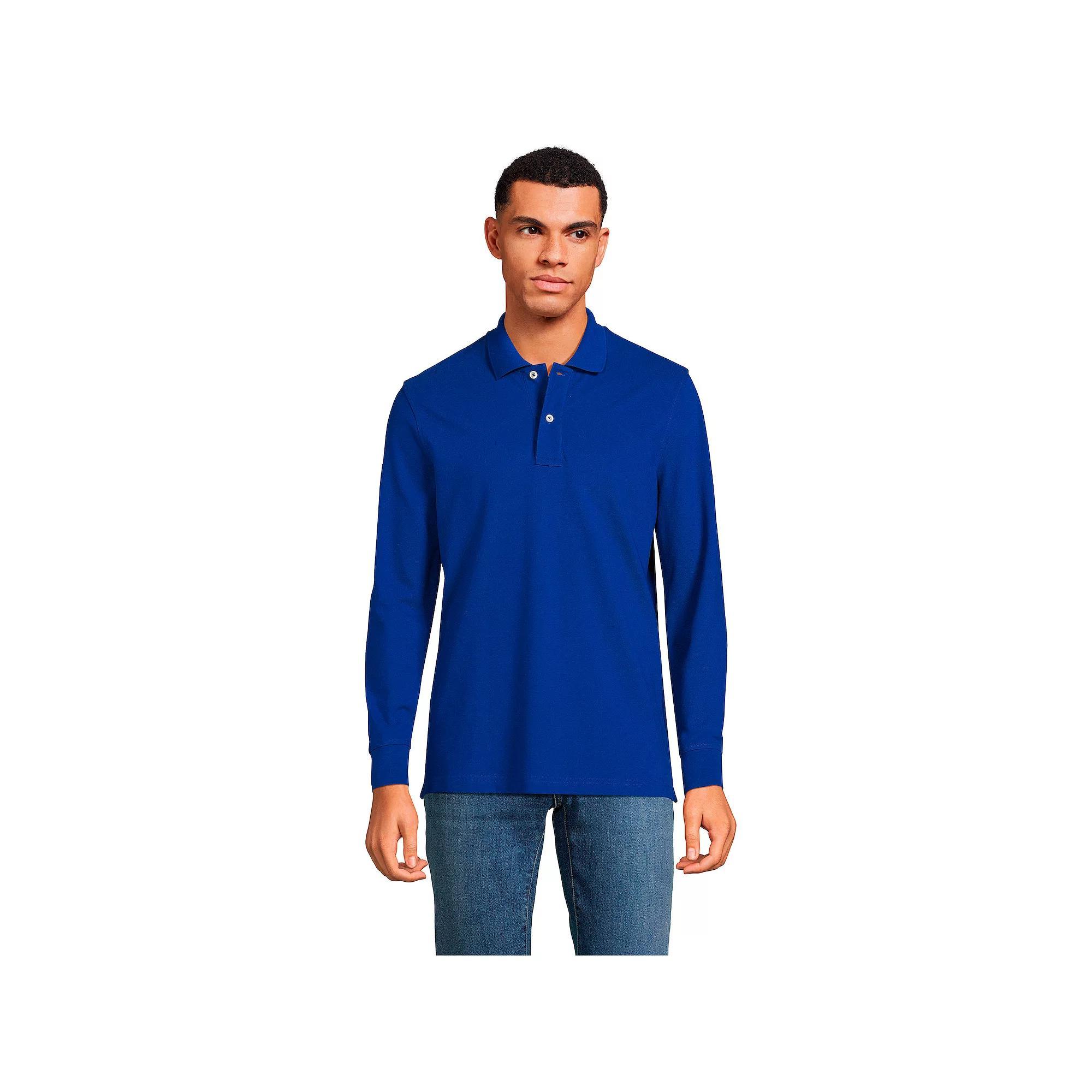 Men's Lands' End Comfort First Mesh Polo, Size: Large, Evening Blue Product Image