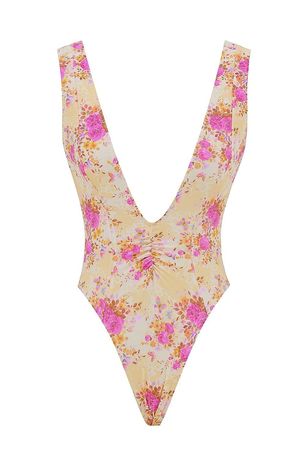 Martinique Floral Print Plunge Swimsuit Product Image