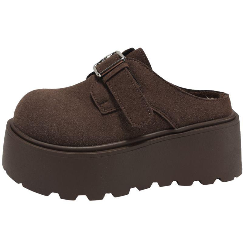 Platform Plain Buckled Loafers Product Image