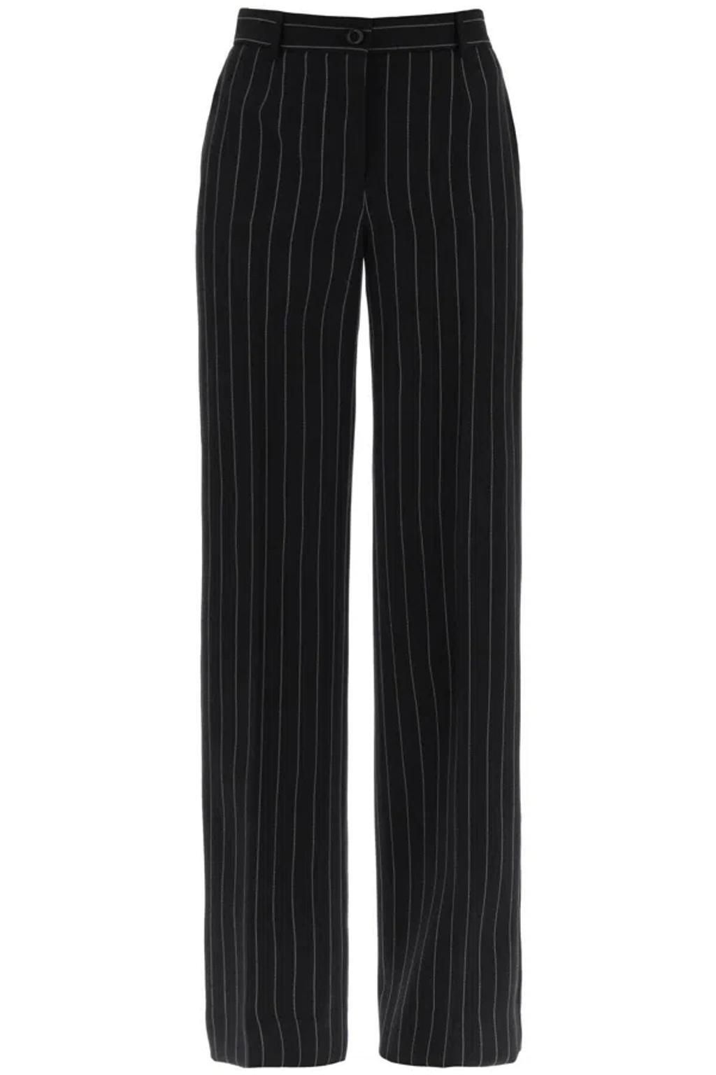 DOLCE & GABBANA Flared Pinstripe Wool Pants In Rigato Product Image