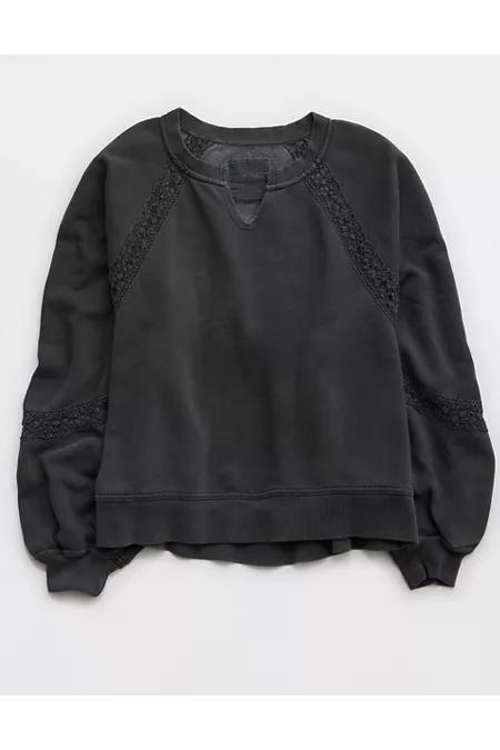 Aerie Hey Crochet Sweatshirt Women's Product Image