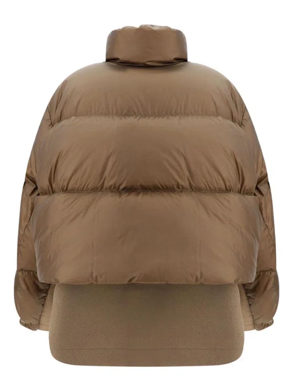 SACAI Layered Puffer Jacket In Neutrals Product Image