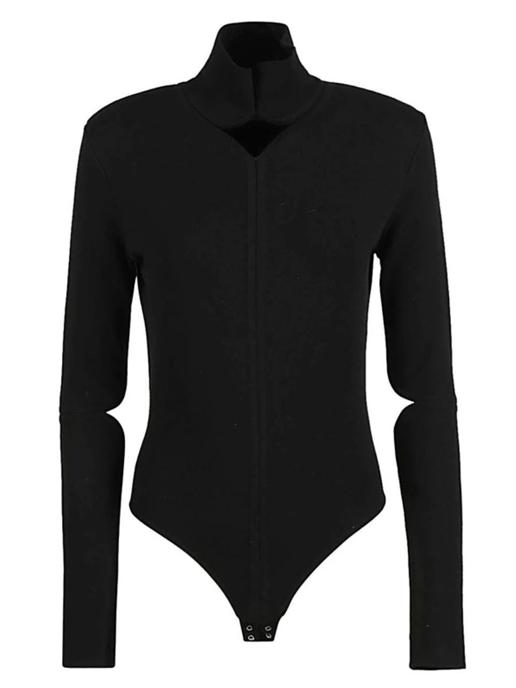 COURRÈGES Long Sleeve Bodysuit In Black Product Image