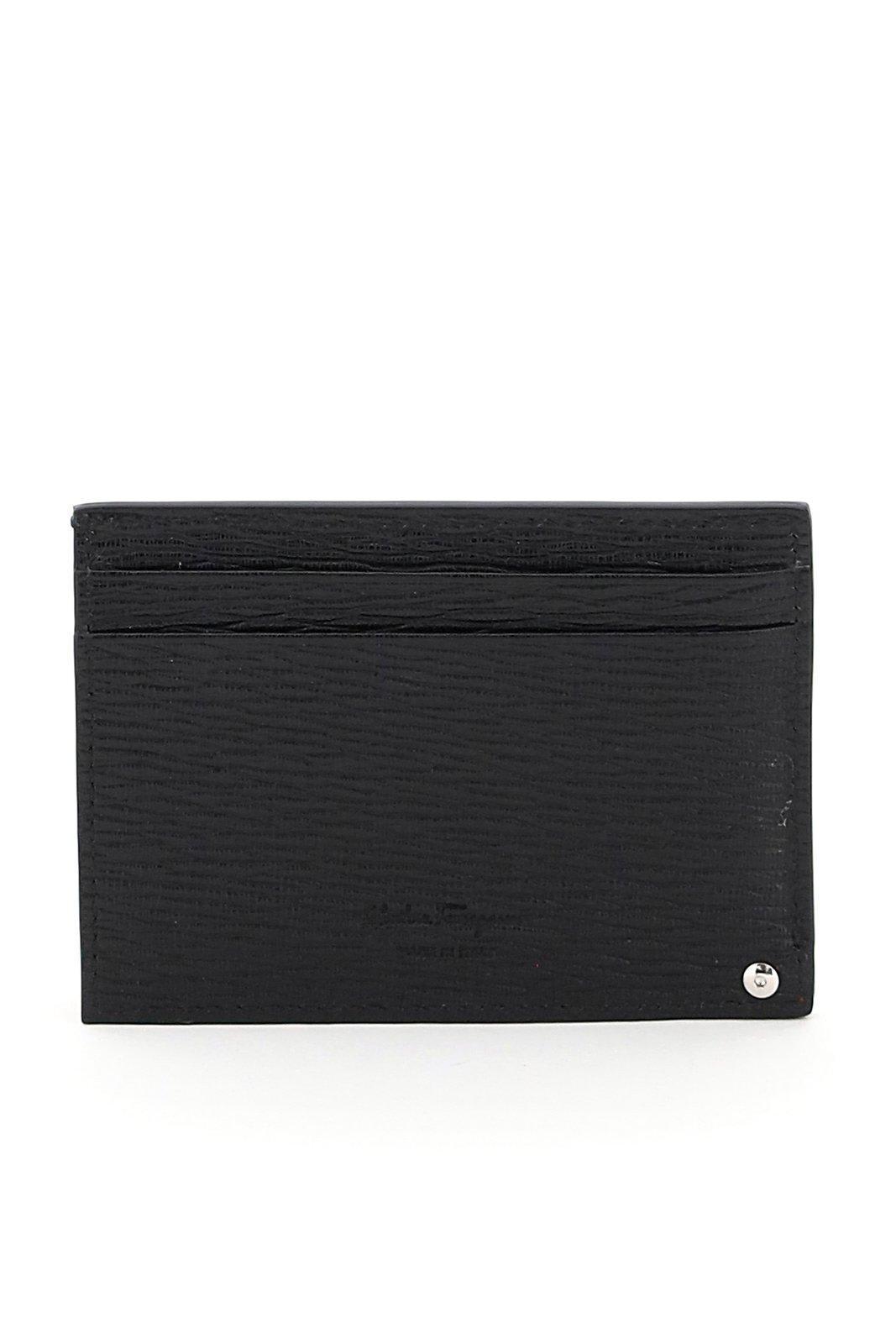 FERRAGAMO Gancini Id Window Cardholder In Red/black Product Image