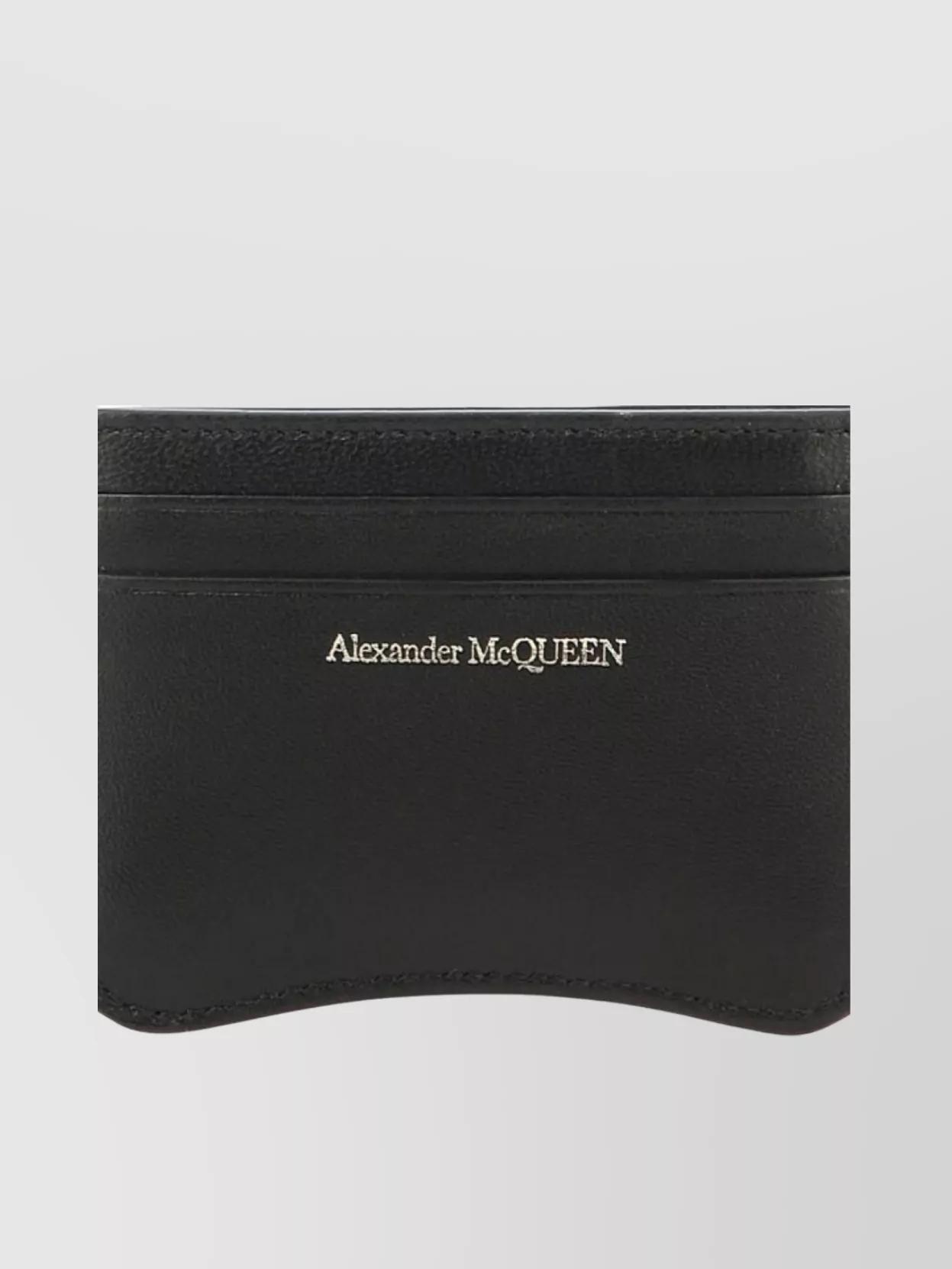 ALEXANDER MCQUEEN "the Seal" Embossed Card Holder In Black Product Image