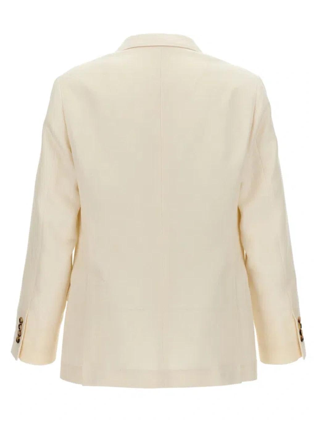 BRUNELLO CUCINELLI Single-breasted Blazer In White Product Image