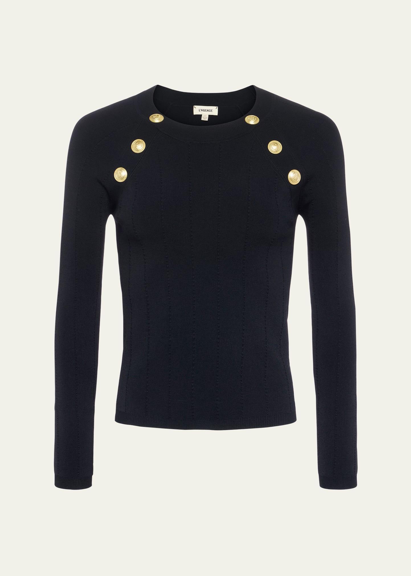 Gretchen Crewneck Pullover In Black/gold Product Image