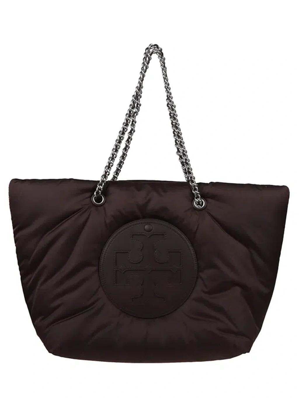 Ella Puffy Chain Tote In Black Product Image