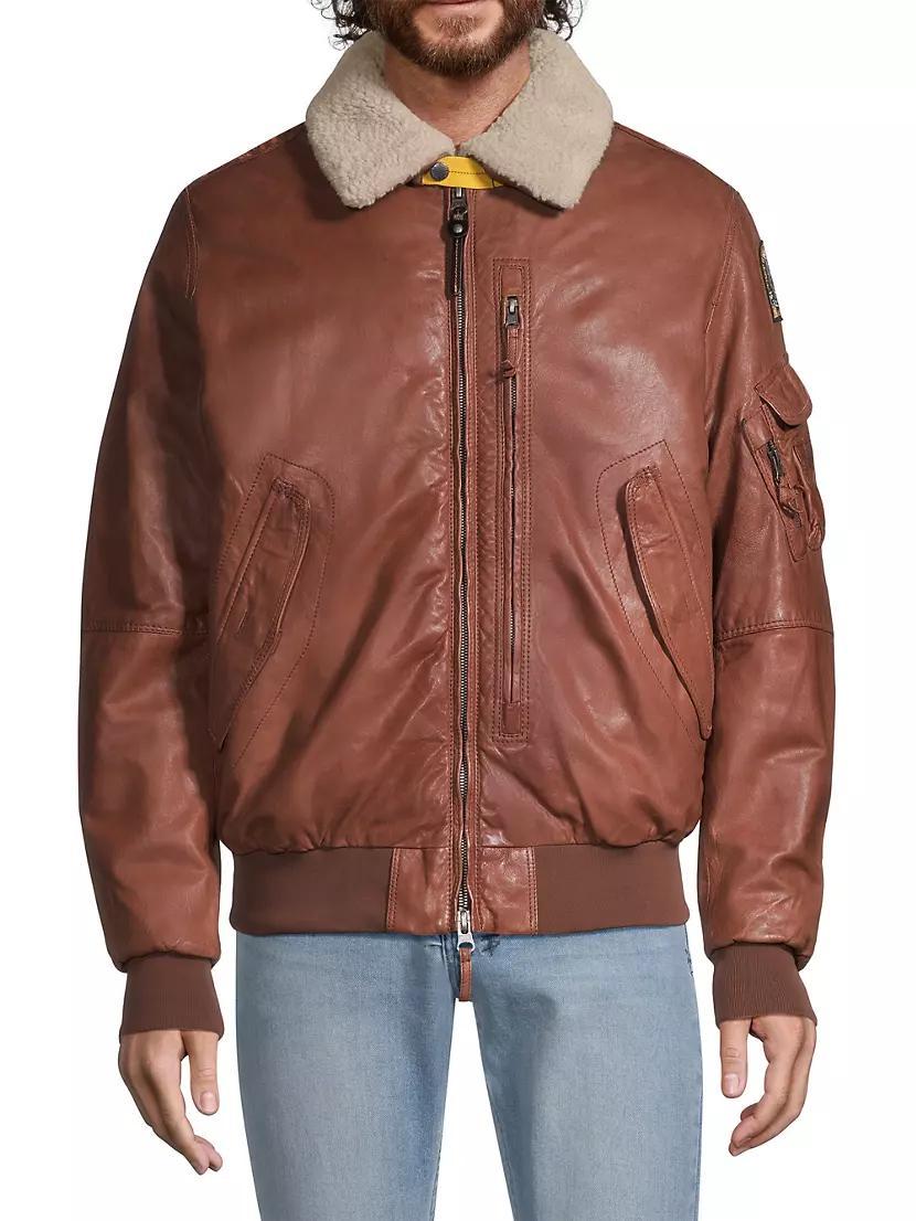 Josh Leather Bomber Jacket Product Image