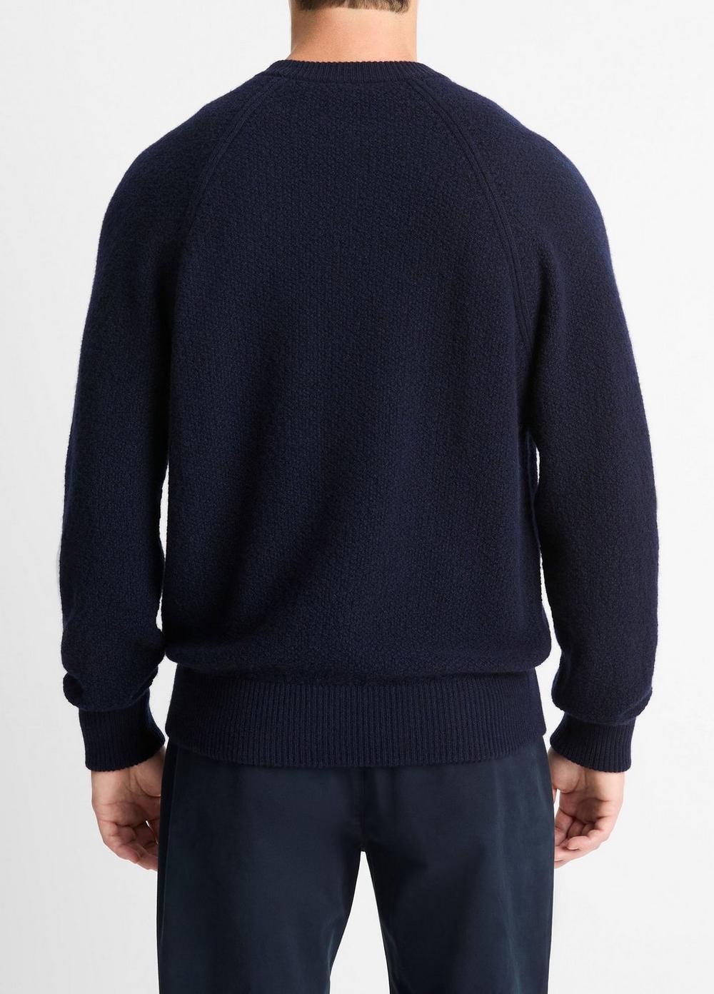 Mens Micro-boucl Wool-Cashmere Sweater, Coastal Blue, Size L Vince Product Image