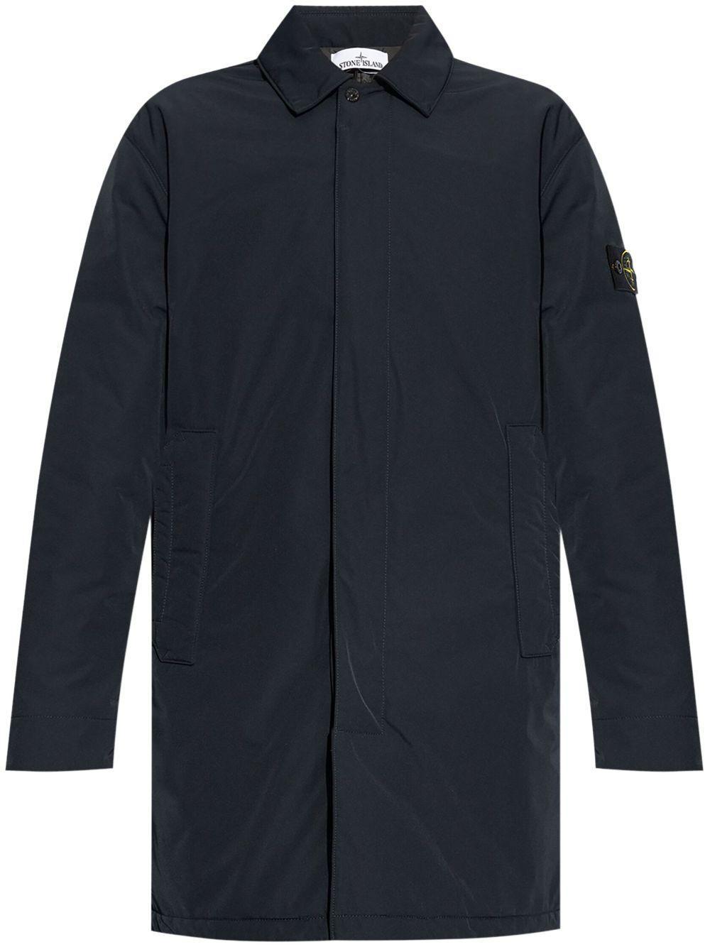 STONE ISLAND Micro-twill Primaloft-padded Coat In Blue Product Image