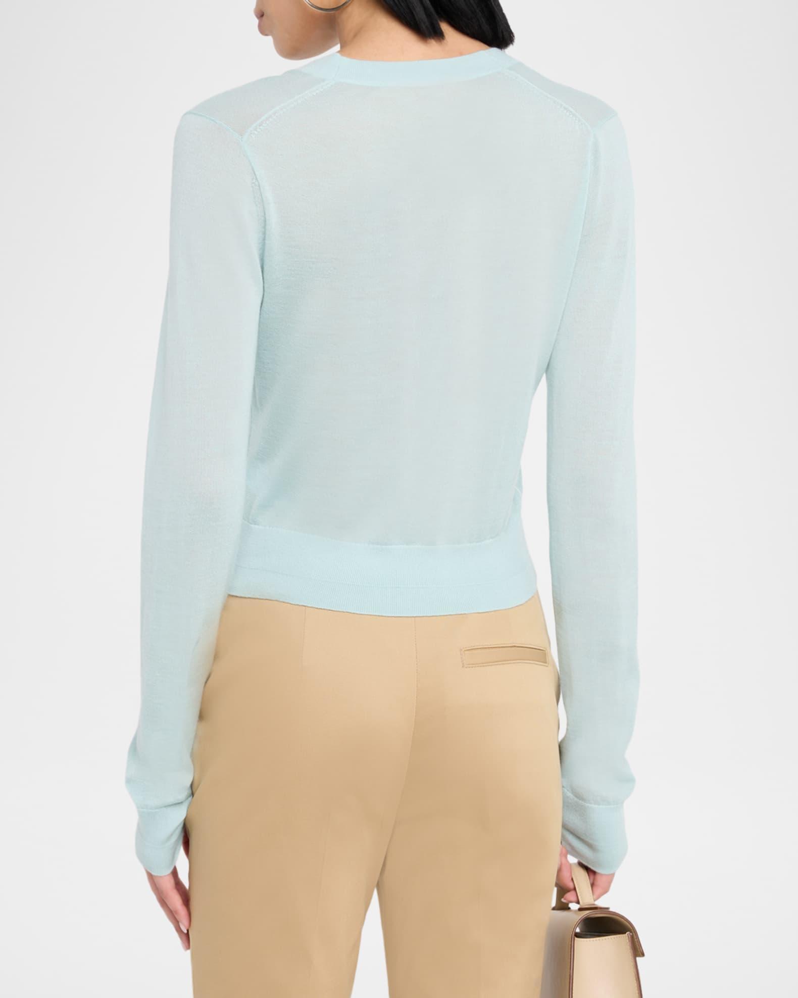 V-Neck Shrunken Cashmere Cardigan Product Image