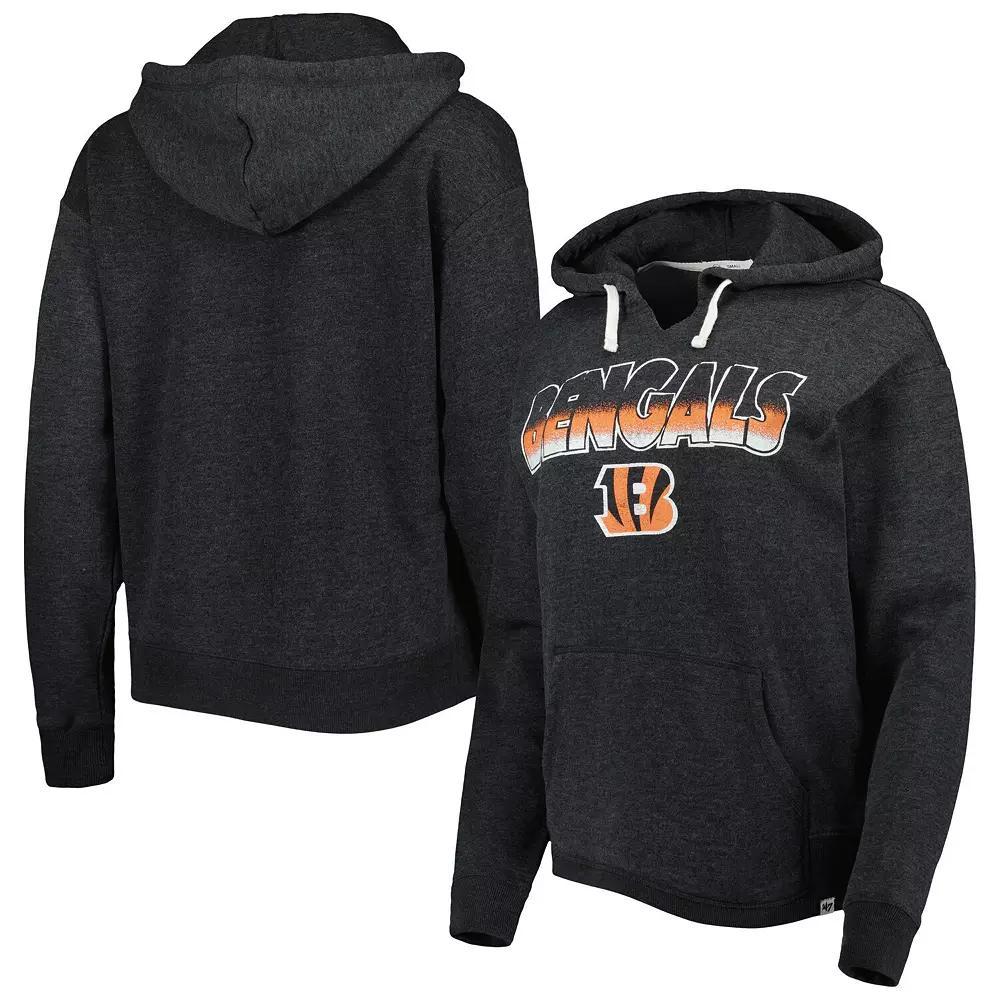 Women's '47 Black Cincinnati Bengals Color Rise Kennedy Pullover Hoodie, Size: Large Product Image