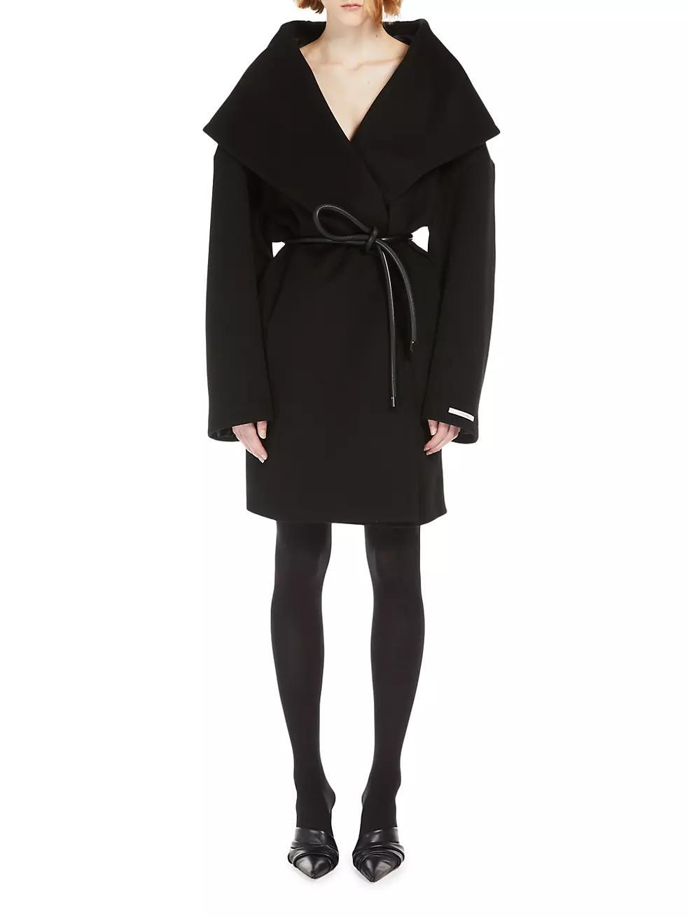 Luciana Wool Self-Tie Belt Coat Product Image