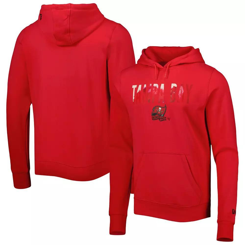 Men's New Era Red Tampa Bay Buccaneers Ink Dye Pullover Hoodie,  Product Image